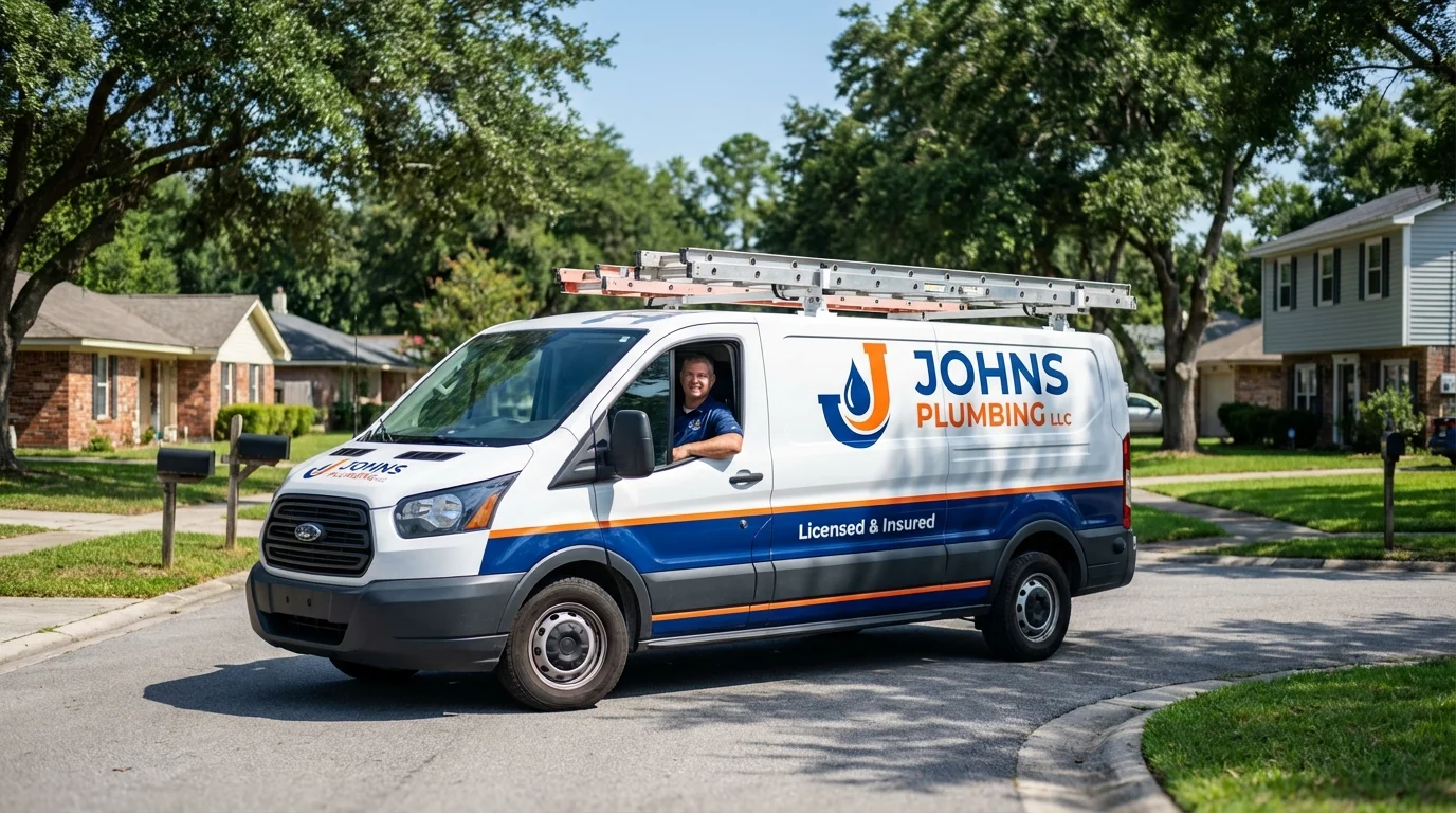 Johns Plumbing LLC service van in Red Lion, PA